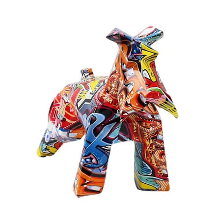 Schnauzer Dyre Graffiti Håndværks Ornamenter Farvestrålende Stående Schnauzer Figurer Ornament Gave til Hundeelsker
