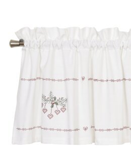 Gardinkappa broderat julmotiv Heart Vit - Jul - Linea