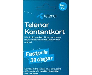 Prepaid Fastpris 1 månad - Telenor kontantkort, Fastpris 1 månad