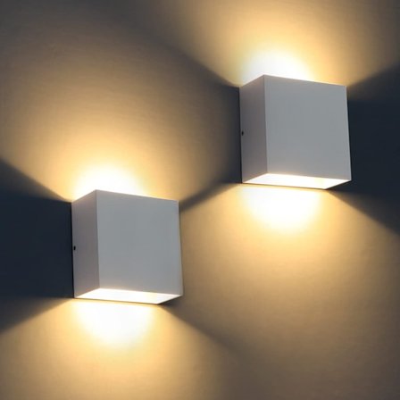 LED væglamper, 6W IP65 indendørs moderne væglampe 2 stk. Lighti