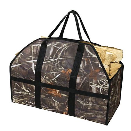 Vedkorg för brasved med handtag, hopfällbar vattentät Oxford-tyg vedkorg för vedtransport 24*11,8*9,8 tum (reed)