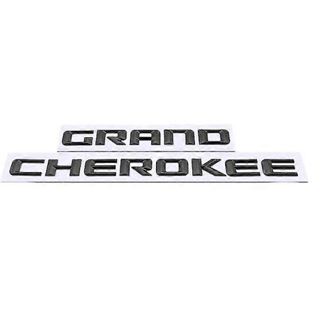 3D ABS Krom Sort Logo Grand Cherokee Emblem Bogstaver Navneplade Bildør Mærke Dekal Til Jeep Grand Cherokee Klistermærke Tilbehør