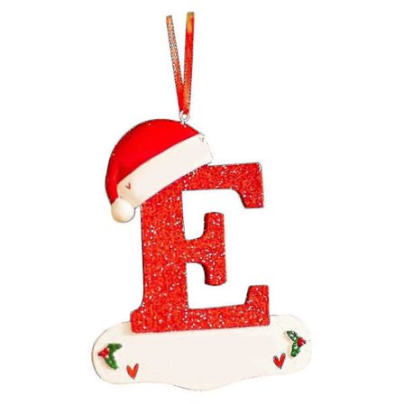 Jul Liten Röd Hatt Bokstav Hänge DIY Skrivbart Namn 26 Bokstav Hänge