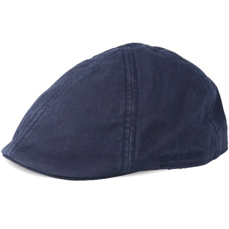 Stetson - Blå flatcap Caps - Texas Cotton 2 Navy Flat Cap @ Hatstore