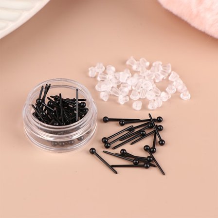 60 kpl/200 kpl värikäs anti-allerginen muovinen nappikorvakoru Anti-bl