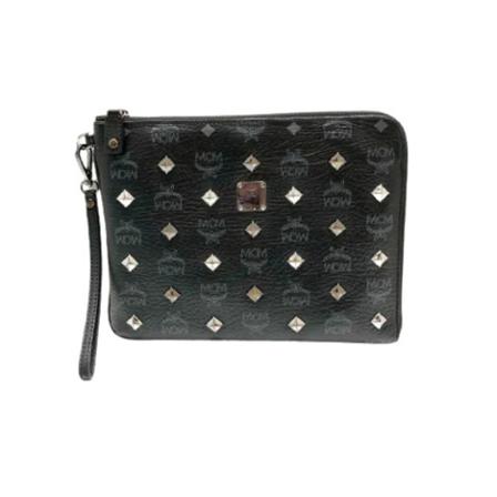 MCM Pre-owned, Pre-owned Leather clutches Zwart, unisex, Maat:ONE Size,synthetisch