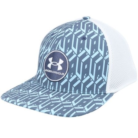 Under Armour - Blå fitted Keps - M Iso-chill Drive Low Str Mesh Downpour Gray Fitted @ Hatstore