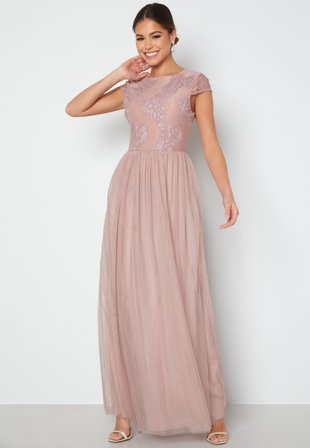 Bubbleroom Occasion Ariella Lace Gown Dusty pink Klær