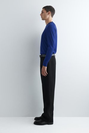 COS Sweter Z Wełny Merino – Slim Fit in Niebieski