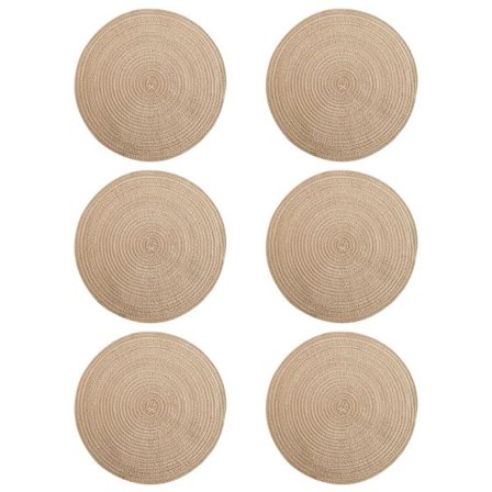 Sett med 6 vaskbare bomulls-spisebrikker for kjøkken, spisebord, hotell