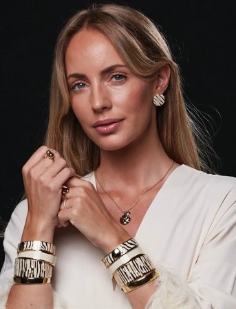 Bud to rose Blake Earring Black/Gold - Gold - ONE SIZE