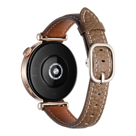 18 mm klockarmband Huawei Watch GT 5 Pro 42 mm / GT 5 41 mm / GT 4 41 mm / Garmin Venu 3S , Smartwatch-armband i äkta koskinn - Tan