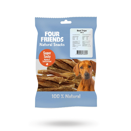 FourFriends Natural Snacks Beef Tripe 100g - Matskål, hundgodis & tuggisar