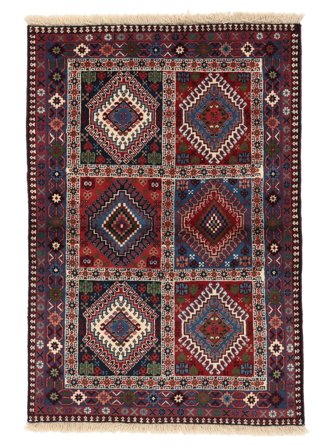 Oosters Yalameh Vloerkleed 101X147 Donker Roze/Rood Wol, Perzië