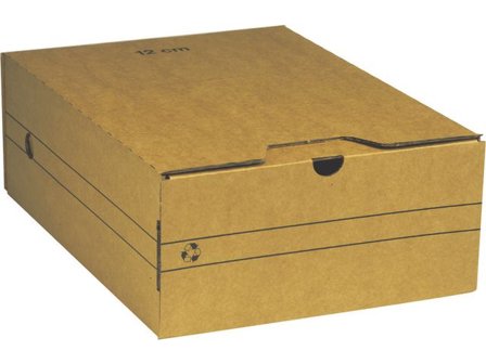 Arkivkartong, Miniwell, liggande arkivering, A4, 120mm, 325 x 240mm, brun - Lyreco - Kontorsmaterial - Arkivering och kontorsförvaring - 