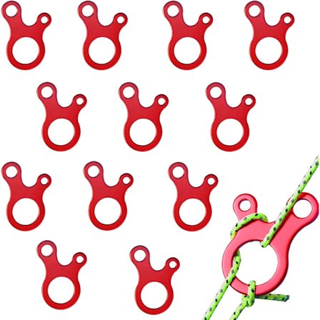 12 stk tau strammere, 3 hull aluminiumlegering guyline telt tau strammere telt tau spenne tre hull strammere tau strammere for telt utendørs fotturer 