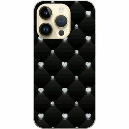 Apple Iphone 14 Pro Genomskinligt Skal Bling Heart