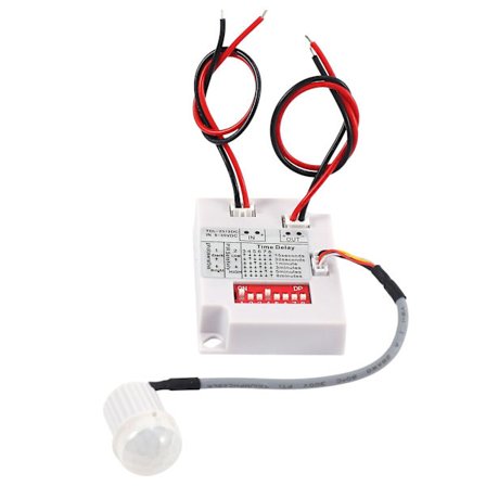 12V 24V PIR Bevegelsessensorbryter IR Infrarød Menneskelig Induksjonstidsforsinkelsesrelébryter Korridor LED L