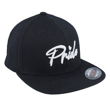 Fair - Zwart fitted Cap - "3d White Pride Logo Black Flat Brim Fitted " @ Hatstore