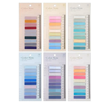 1200 stk. Sticky Index Tabs, Flyttbare Filfaner Fargede Skrivbare Rektangel Bokmerker Med Linjal