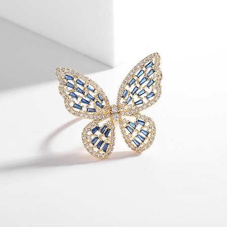 Butterfly Sormukset Akryyli Kristalli Sormukset Siniset Vintage Söpöt Sormukset Korut