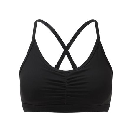 Tridri Dam/dam Ruched Medium Impact Sports Bh L Svart