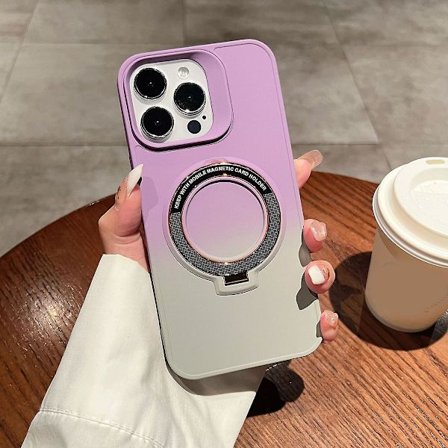 Gradient Color Magsafe- case kompatibelt med Iphone 15 Pro Max, mjukt Tpu- cover med magnetiskt osynligt stativ