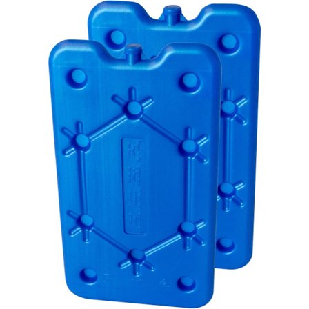 Set med 2 kylbatterier á 400 ml | 2 blå kylelement platt kylklocka för kylväska eller kylbox | för kylväska