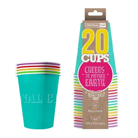 Pappersmugg Mixade färger 53cl 20-pack