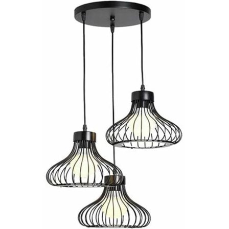 Riipusvalaisin häkki, teollisuus vintage metalli retro säädettävä köysi, kattokruunu lamppuvarjostin Edison-lamput E27 kanta, musta