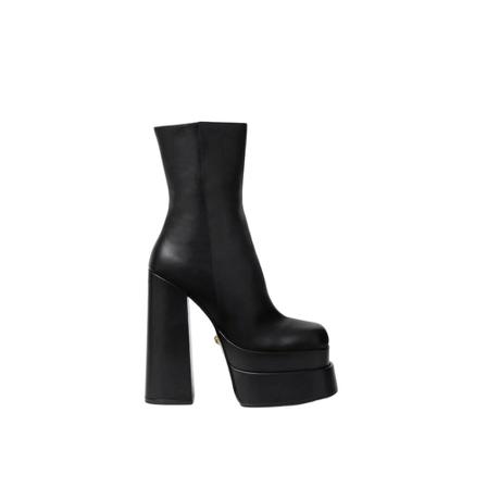 Versace, Heeled Boots Zwart, Dames, Maat:38 1/2 EU