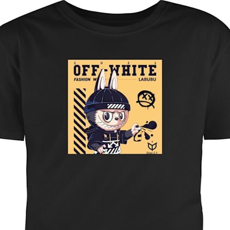 Børne T-shirt Off White streetwear plakat mode brand monster bunny karakter graffiti stil luksus hype kunst