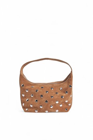 Victoria Quitzau x NA-KD Umhängetasche mit Nieten - Taschen - Braun - One Size