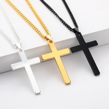 3 Kors Halsband Kvinnor Män Krucifix Religiöst Kors Halsband Sil