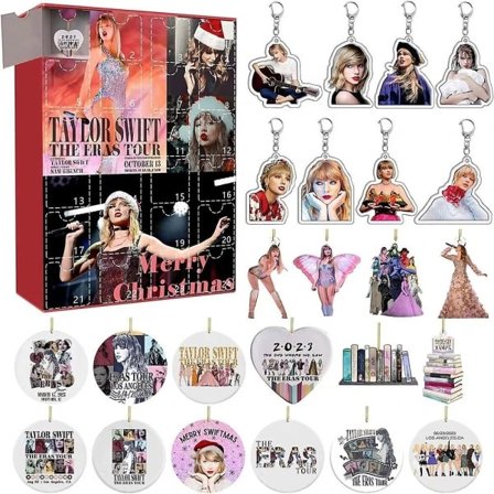 Julfest Taylor Swift The Eras Tour Hängsmycken Nyckelringar Adventskalender 24 dagars nedräkningskalenderpresenter