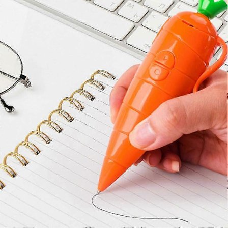 Gulerod Optager Pen Legetøj 60-sekunders Stemmeoptager Sød Kuglepen Optagerpen til Børn, der Lærer