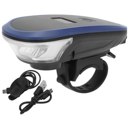 Cykel forlygte USB genopladelig cykel forlygte horn advarsel til natkørselBlå