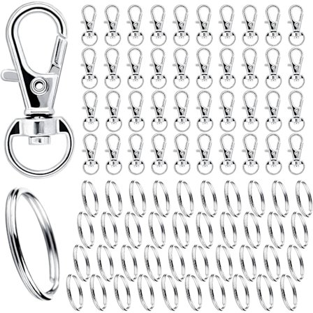 INF 80-paket avaimenperät ja renkaat karabiinikoukulla