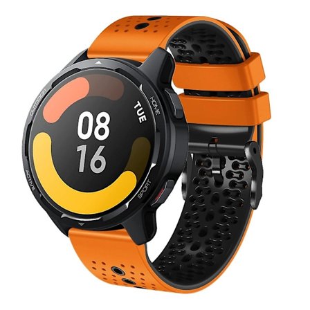 Orange Svart Orange Svart Tvåfärgat Silikonarmband kompatibelt med Xiaomi MI Watch S1 Active