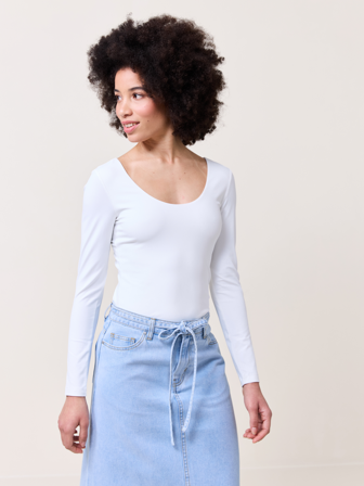 MATCH - Soho topp - Donna - Str. M - Dame - Gensere & Cardigans - Hvit - 92% Polyamide - Resirkulert, 8% Elastan