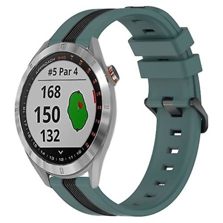 Til Garmin Approach S40 20 mm lodret tofarvet silikoneurrem
