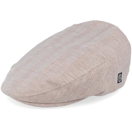 CTH Ericson - Brun flatcap Caps - Edward Linen Brown Flat Cap @ Hatstore