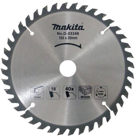 Makita D-03349 Sagblad tre, 165x20x2.0 mm, Maskintilbehør & forbruk