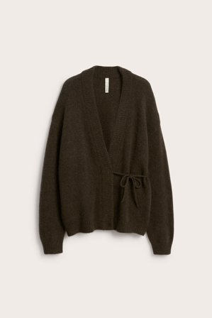 Kappahl | Cardigan med knytebånd i ullmiks | Brun