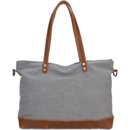 flow Damväskor med handtag, axelväska i canvas och läder, crossbody-väska, gråblå