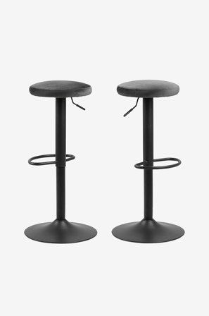 NORDFORM - Barstol Frans 2-pk, 62-88 cm - Grå - Barstoler & -krakker - Fra Homeroom