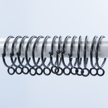 Metal gardinringe 50 mm diameter Gardinringe (30 stk)