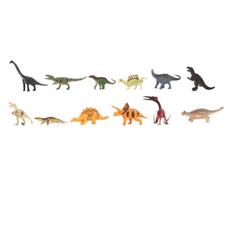 12 stk Mini Dinosaur Figurer Simulering Statiske Barn Leker Ornamenter for Barn