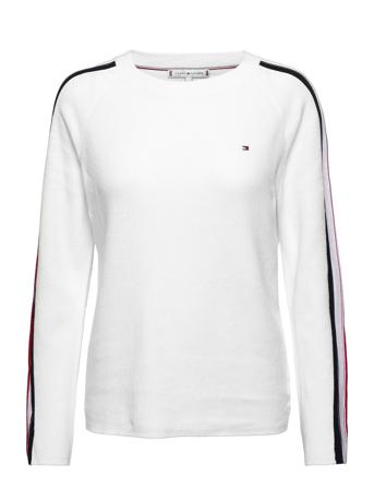 Global Stripe Open-Nk Sweater White Tommy Hilfiger