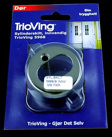 ASSA ABLOY SYLINDERSKILT 5968 INNVENDIG FORKROMMET MATT 15MM